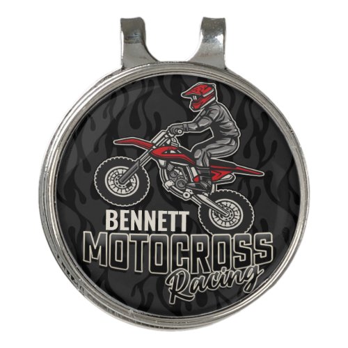 Custom NAME Dirt Bike Rider Motocross Racing Golf Hat Clip