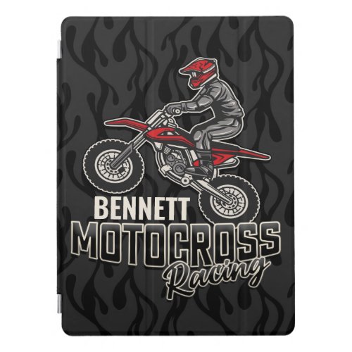 Custom NAME Dirt Bike Rider Motocross Racing iPad Pro Cover
