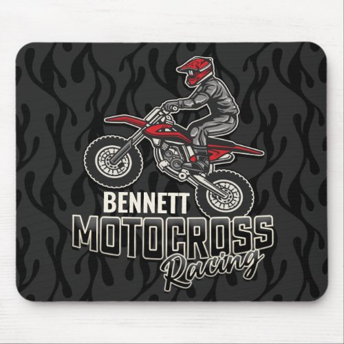 Custom NAME Dirt Bike Rider Motocross Racing Mouse Pad