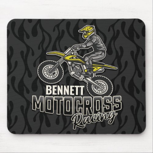 Custom NAME Dirt Bike Rider Motocross Racing Mouse Pad