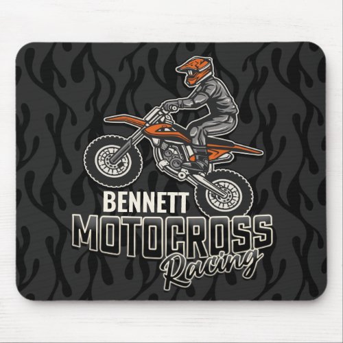 Custom NAME Dirt Bike Rider Motocross Racing Mouse Pad