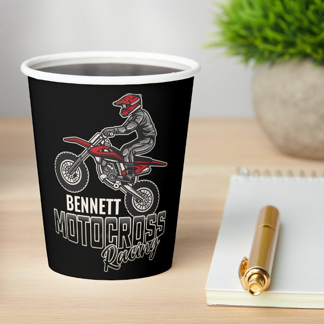 Custom NAME Dirt Bike Rider Motocross Racing Paper Cups (Creator Uploaded)
