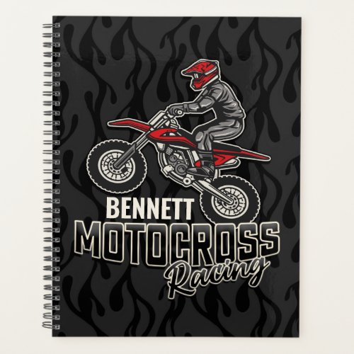 Custom NAME Dirt Bike Rider Motocross Racing Planner