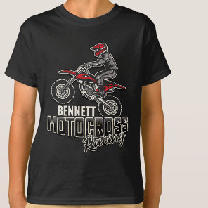 Custom NAME Dirt Bike Rider Motocross Racing T-Shirt