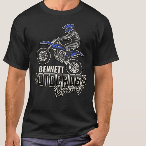 Custom NAME Dirt Bike Rider Motocross Racing T_Shirt