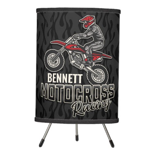 Custom NAME Dirt Bike Rider Motocross Racing Tripod Lamp