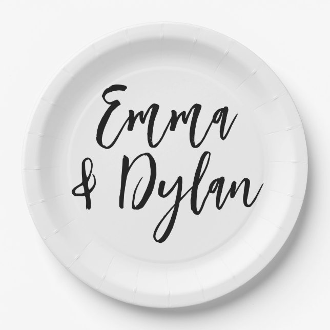 Custom Name dish, Personalized Bachelorette party  Paper Plates (Front)