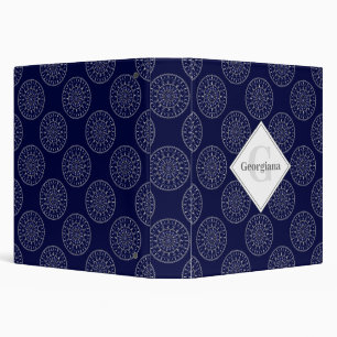 Custom Name Ditsy Winter Snow Angels Snowmen Dots 3 Ring Binder