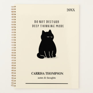 Custom Name Do Not Disturb Deep Thinking Mode Cat Planner