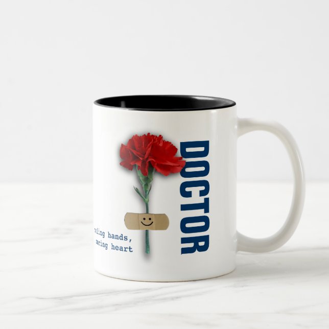 Custom Name Doctor Appreciation Gift  Two-Tone Coffee Mug (Right)