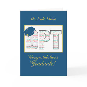Custom Name Doctor Physical Therapy Graduation Card