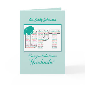Custom Name Doctor Physical Therapy Graduation DPT Card