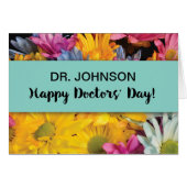 Custom Name Doctors' Day Thanks Gerbera Daisies (Front Horizontal)