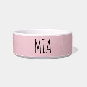 Custom Name Dog Or Cat Pink Ceramic Bowl