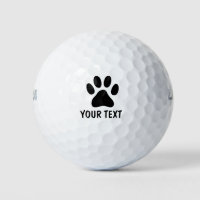 Custom name dog paw print golf ball gift set