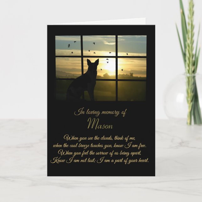 Custom Name Dog Sympathy Card (Front)