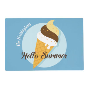 Custom name double-sided Ice Cream placemat