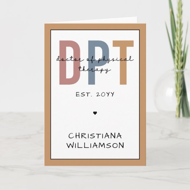Custom Name DPT Doctor of Physical Therapy Card (Front)