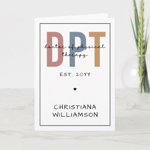 Custom Name DPT Doctor of Physical Therapy  Card