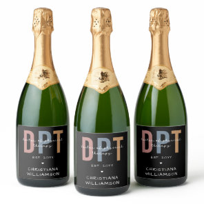 Custom Name DPT Doctor of Physical Therapy Sparkling Wine Label