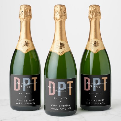 Custom Name DPT Doctor of Physical Therapy Sparkling Wine Label