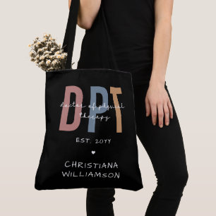 Custom Name DPT Doctor of Physical Therapy Tote Bag