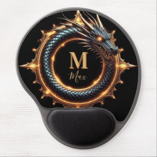 🐉 Custom Name Dragon Fantasy Symbol For Gamers 🔥 Gel Mouse Pad