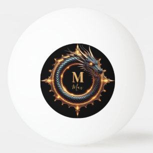 🐉 Custom Name Dragon Fantasy Symbol For Gamers 🔥 Ping Pong Ball