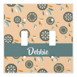 Custom name dream catcher pattern light switch cover