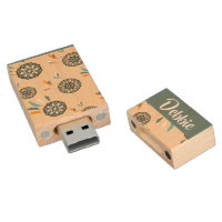 Custom name dream catcher pattern wood flash drive
