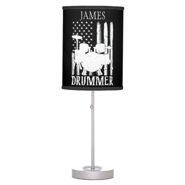 Custom Name Drummer  Table Lamp (Front)