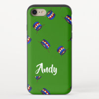 Custom name drums pattern on green iPhone 8/7 slider case