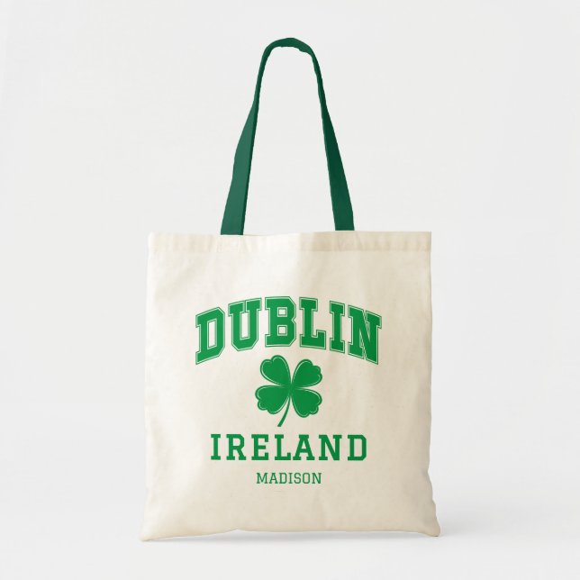 Custom Name Dublin Ireland Tote Bag (Front)