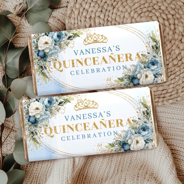 Custom Name Dusty Blue Quinceañera Hershey Bar (Custom Name Dusty Blue Quinceañera Hershey Bar)