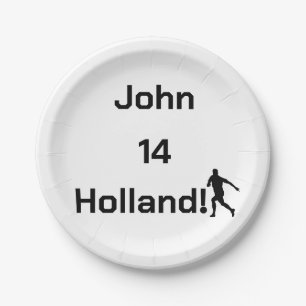 Custom Name Dutch Football Fan Paper Plates