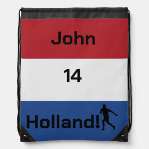 Custom Name Dutch Supporter Gear Drawstring Bag