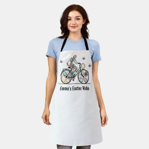 Custom Name Easter Bicycle Design Apron