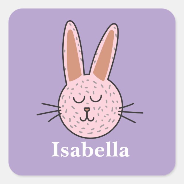 Custom Name Easter Bunny  Square Sticker (Front)