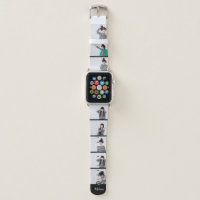 Custom Name | Eight Photo or Selfie Collage Apple Watch Band