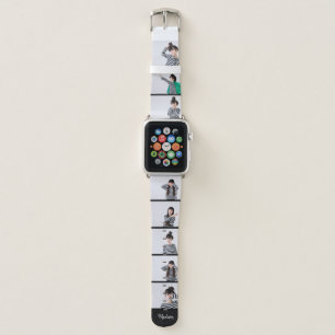 Custom Name   Eight Photo or Selfie Collage Apple Watch Band