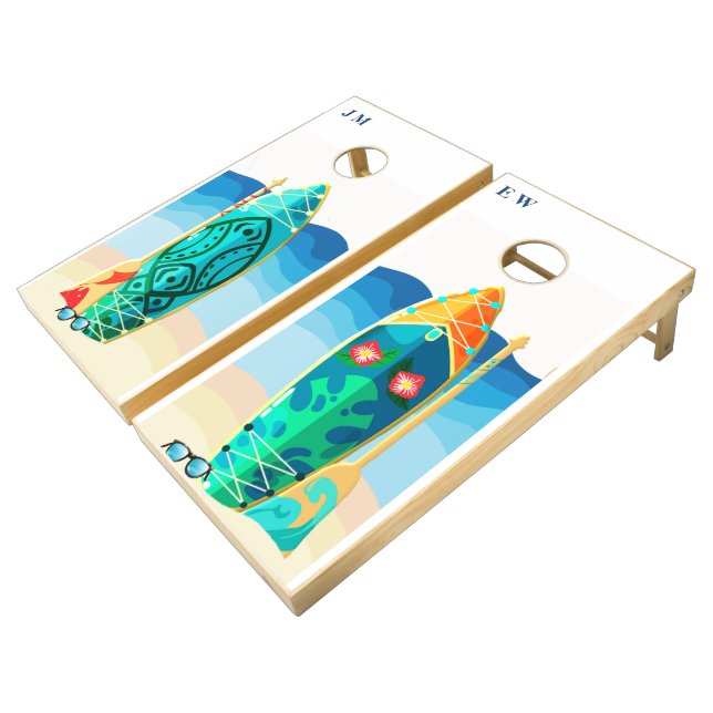 Custom Name Elegant  Cornhole Set (Angled)