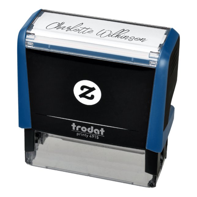 Custom Name Elegant Cursive Signature Self-inking Stamp (Product)