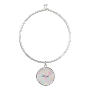 Custom Name Elegant Font Girly Patel Colors Bangle Bracelet