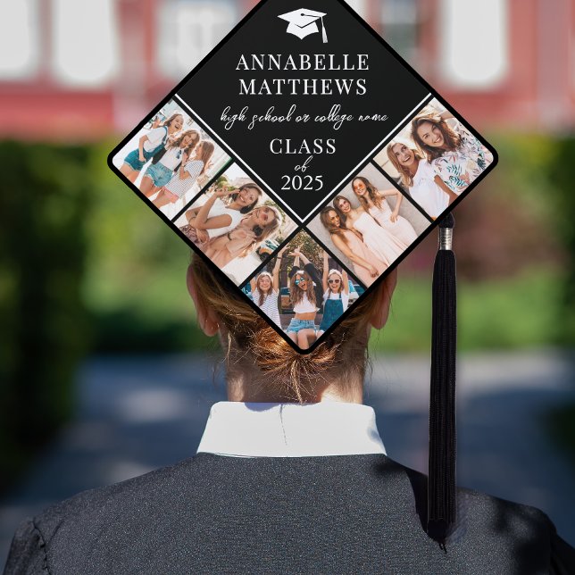 Custom Name Elegant Graduate Photo Graduation Cap Topper (Custome Name Elegant Graduate Photo Graduation Cap Topper )