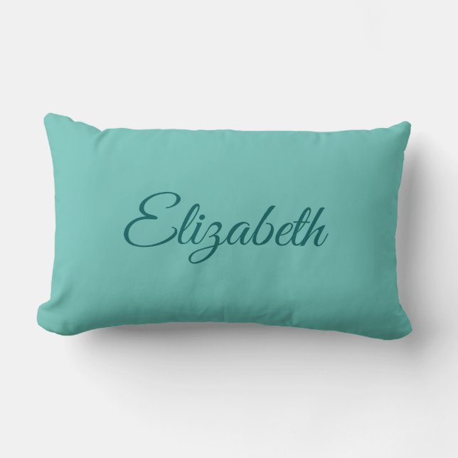 Custom Name Elegant Handwritten Script Modern Lumbar Pillow (Front)