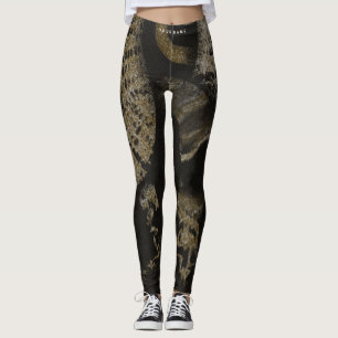 Custom Name Elegant Medusa Snakes Luxury Art Leggings