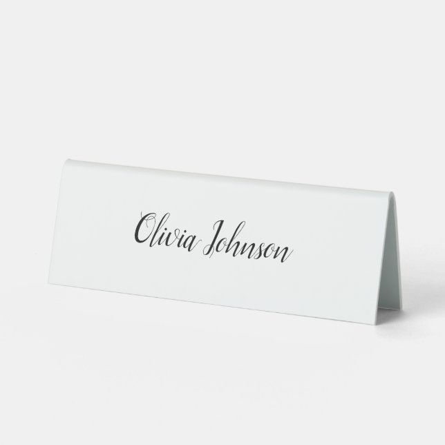 Custom Name Elegant Modern Table Tent (Front)