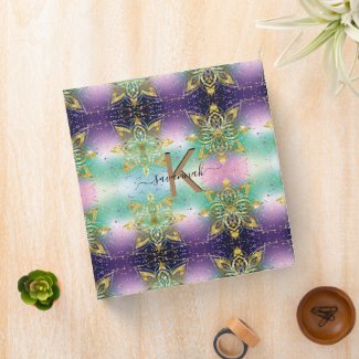 Custom Name Elegant Pink purple green Snowflakes 