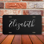 Custom Name Elegant Signature License Plate<br><div class="desc">Customize this design and create your personalized License Plate. You can TRANSFER this DESIGN on other Zazzle products and adjust it to fit most of the Zazzle items. You can also click the CUSTOMIZE button to add, delete or change details like background color, text, font or some graphics. Standard Studio...</div>