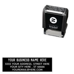 Custom Name Email Address Color Self-inking Stamp